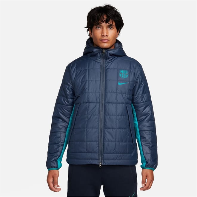 Mens Barcelona Football Synthetic Fill Jacket
