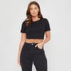 Crop Rib Crew Neck T-Shirt
