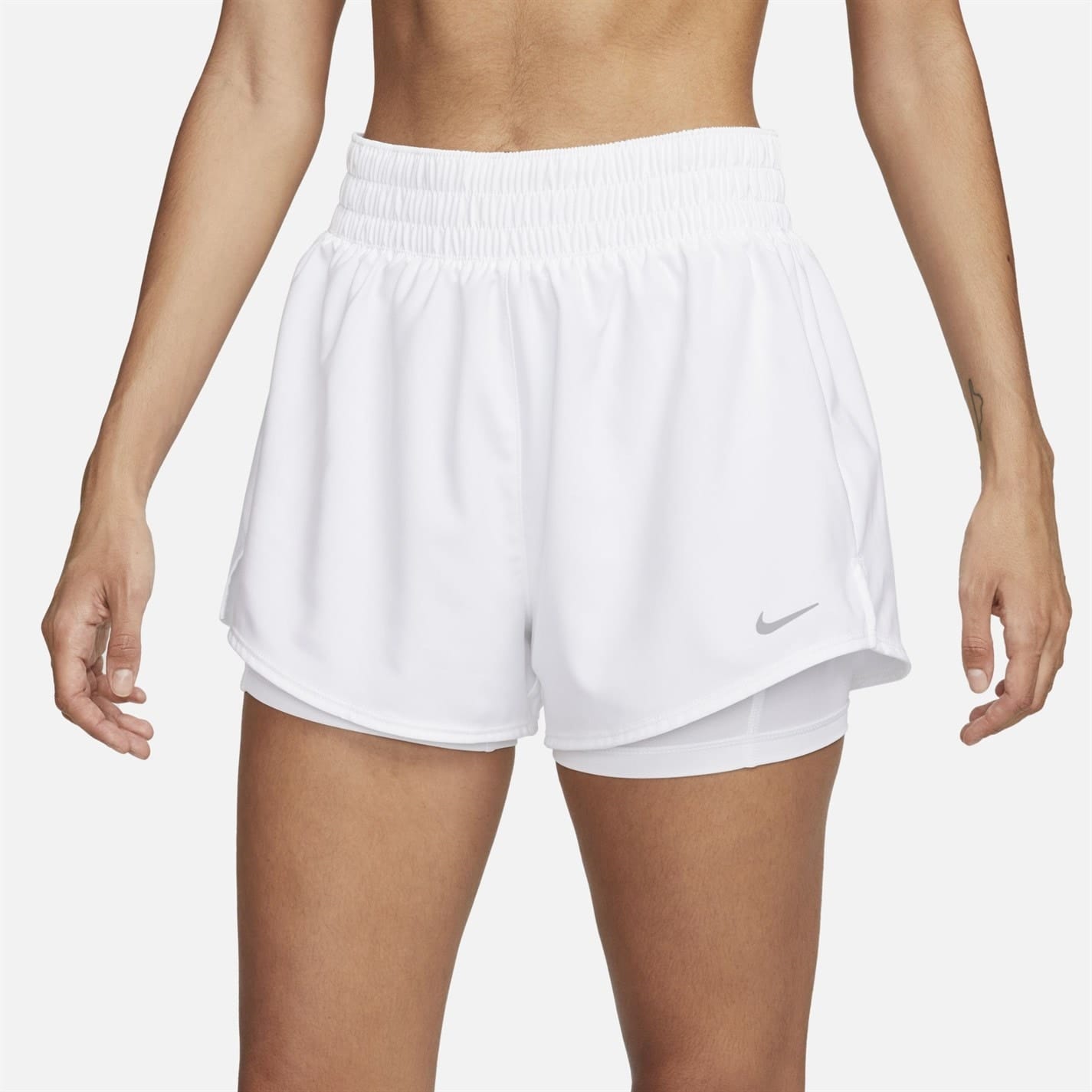 White Nike Womens Pro Flex 2 In 1 Shorts Get The Label