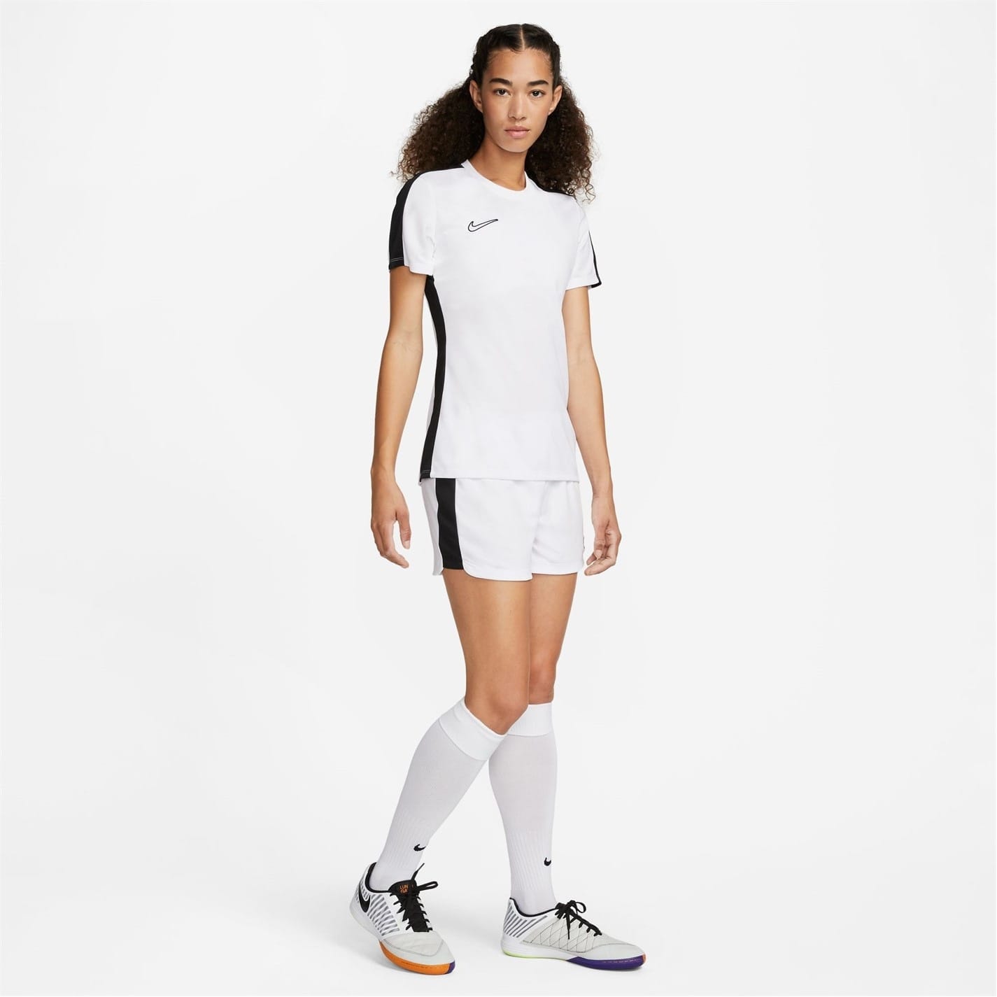 White Nike Womens Dri Fit Academy Short Sleeve Football Top Get The Label