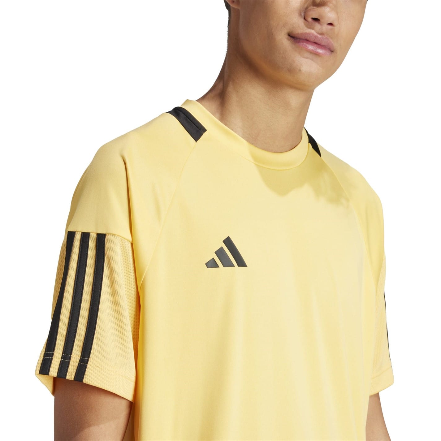 Yellow adidas Mens Classic 3 Stripe Sereno T Shirt Get The Label