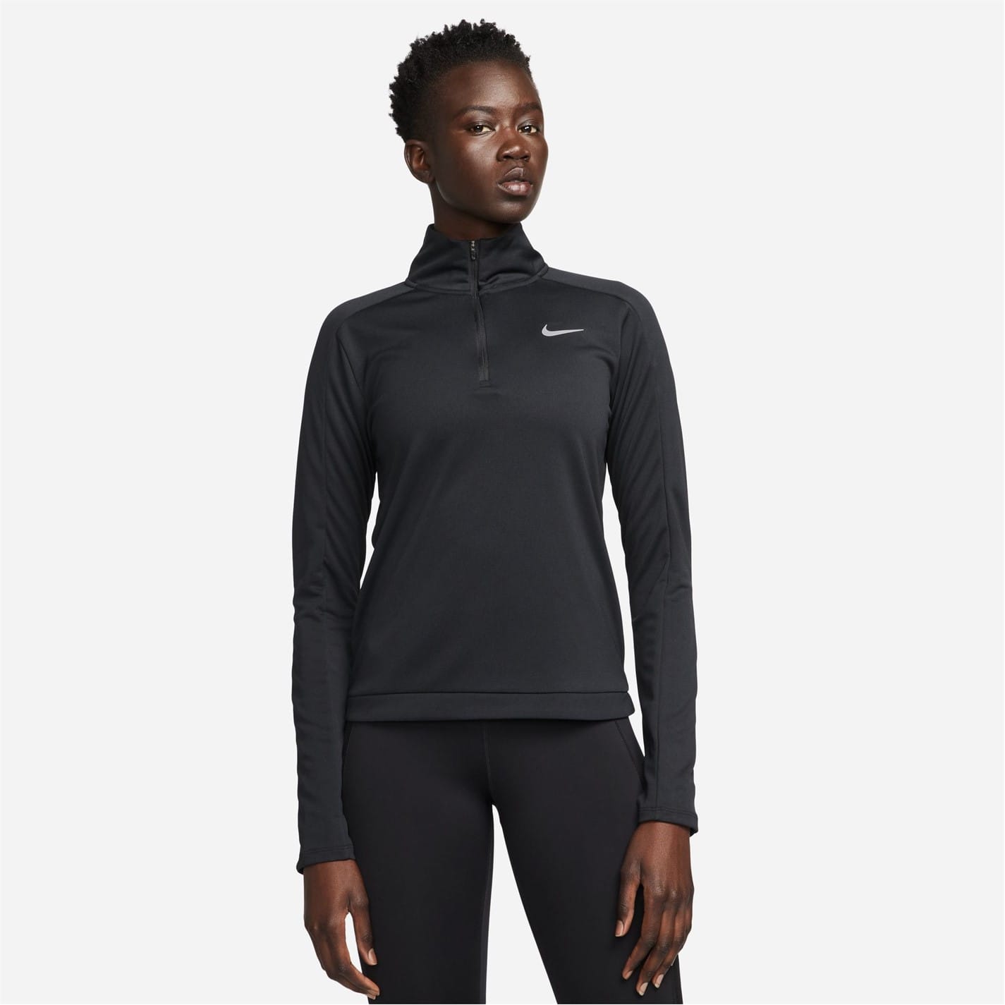 Nike womens black running top hotsell