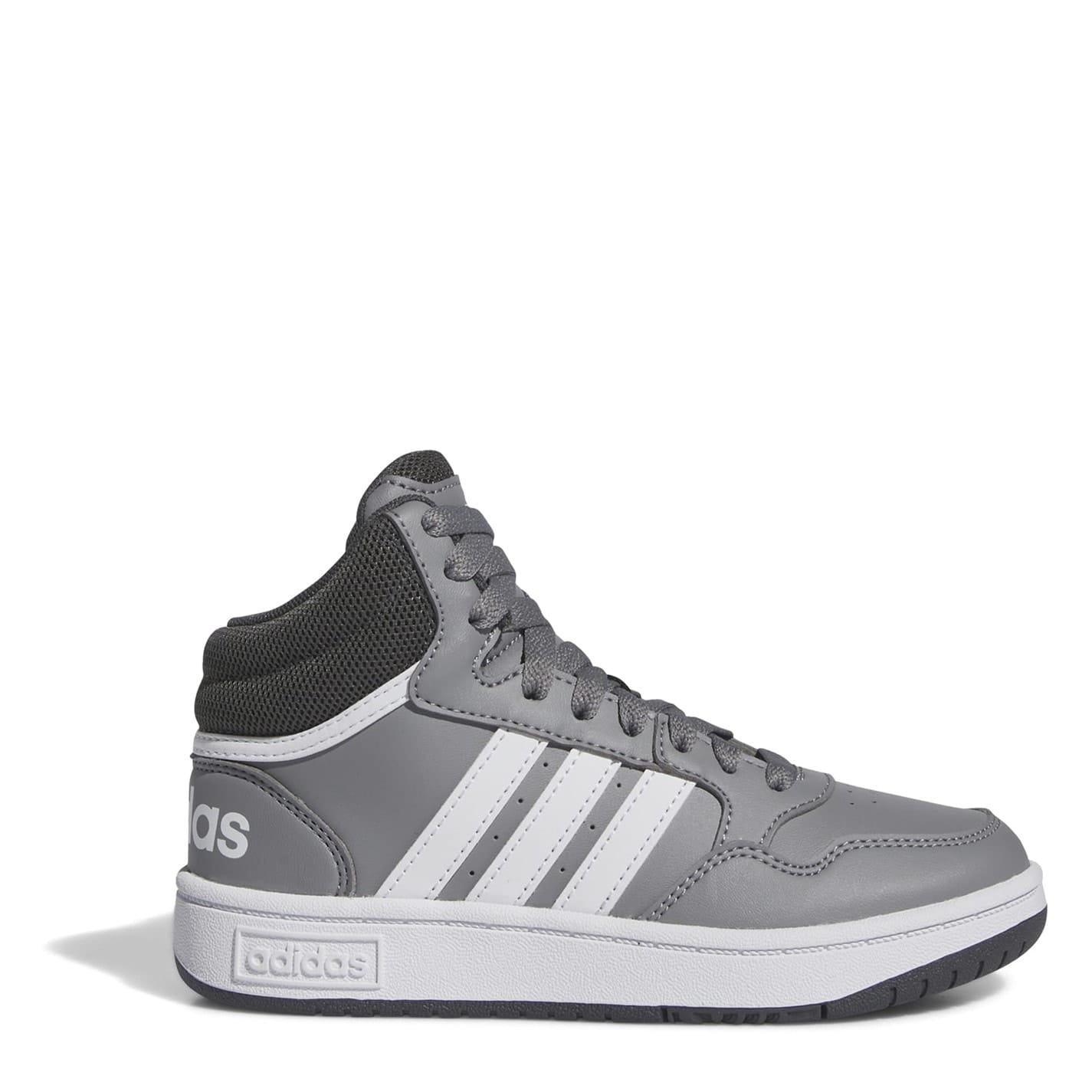 Grey adidas Hoops Mid High Tops Junior Boys Get The Label