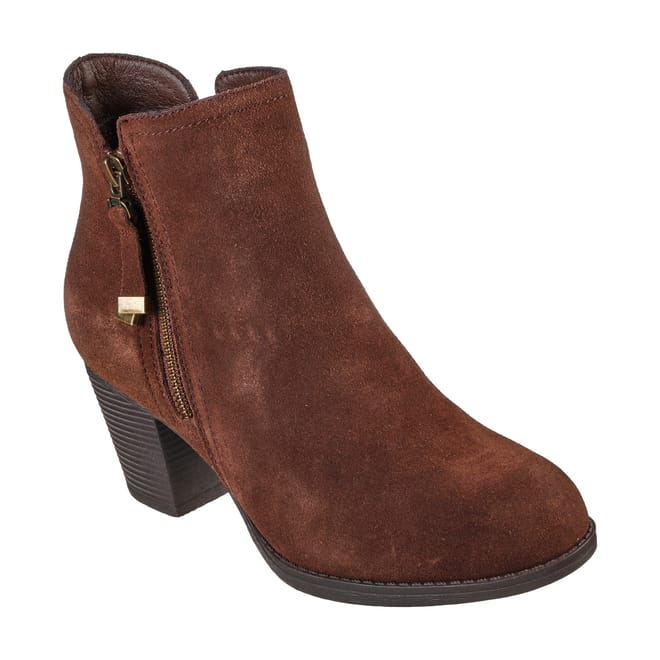 Metal Tassel Zipper Heeled Bootie