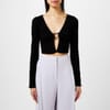 Cropped V-Neck Slim Fit Sweater