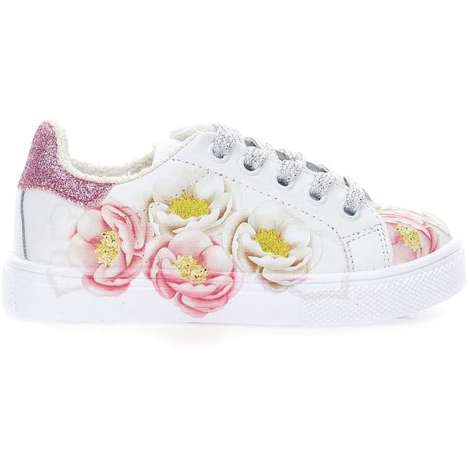 Glitter Floral Low Top Trainers