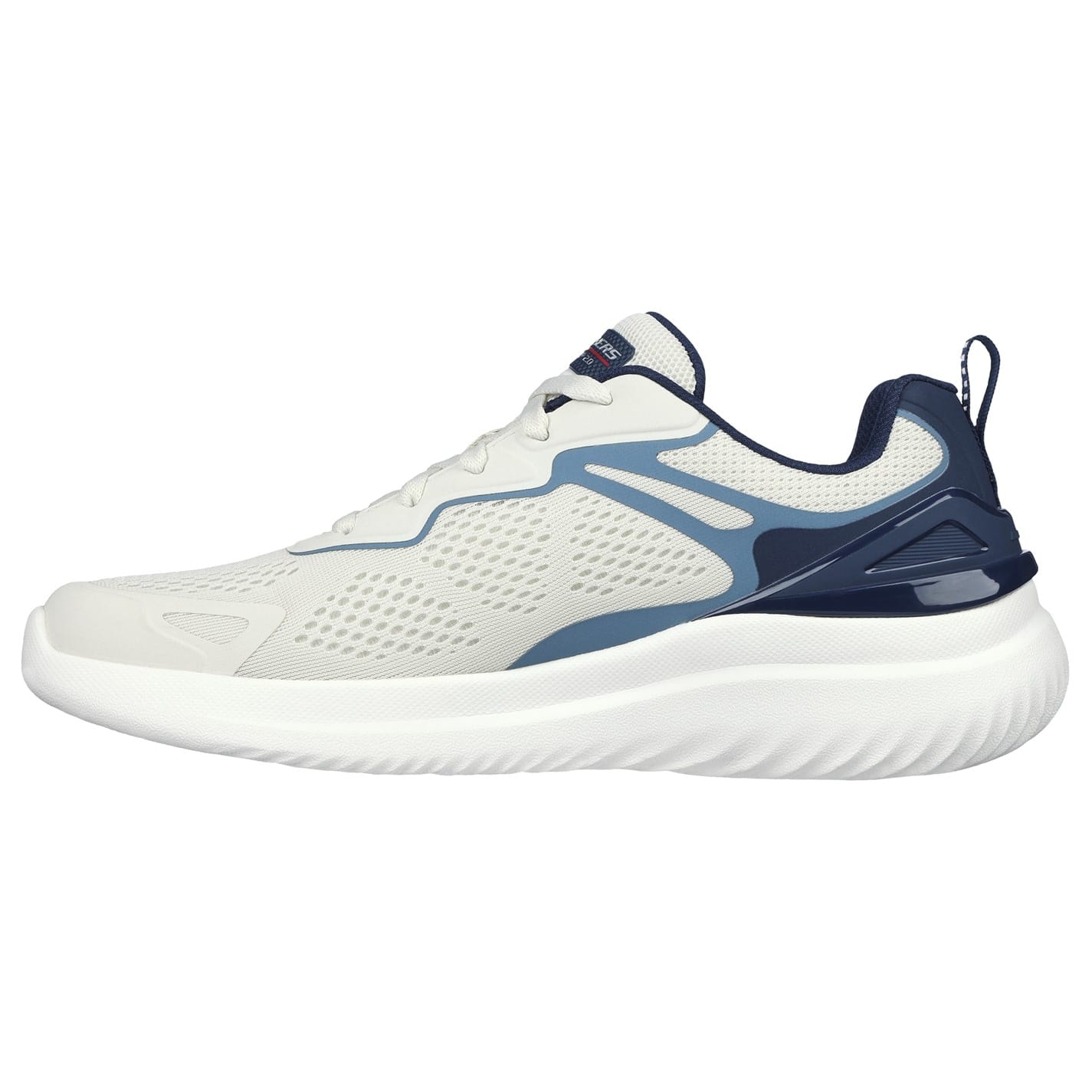 White Skechers Bounder 2.0 Slip On Running Trainers Get The Label