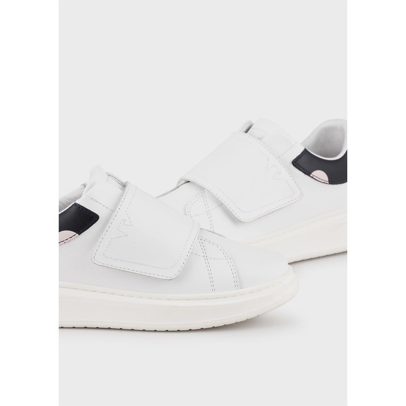 White Emporio Armani EA7 Low Top Velcro Trainers Get The Label