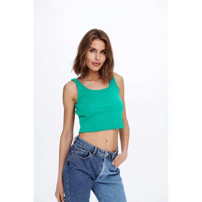 Nessa Scoop Neck Cropped Slim Fit Top