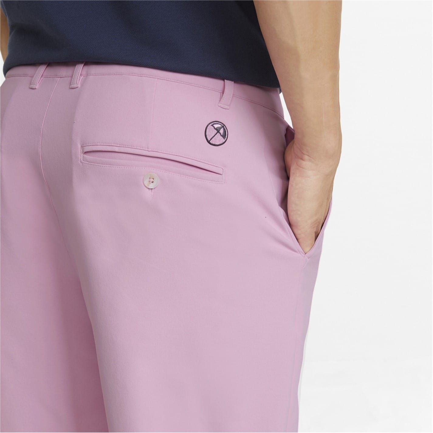 Pink Puma Solid Pattern Golf Shorts Get The Label