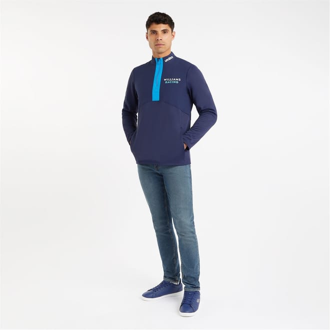 Plus Poplin Zip Neck Long Sleeve Athletic Top