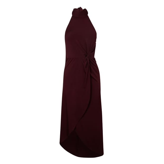 Waffle Halter Neck Midi A-Line Dress