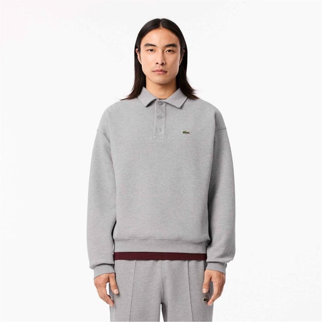 Pique Relaxed Fit Long Sleeve Sweatshirt
