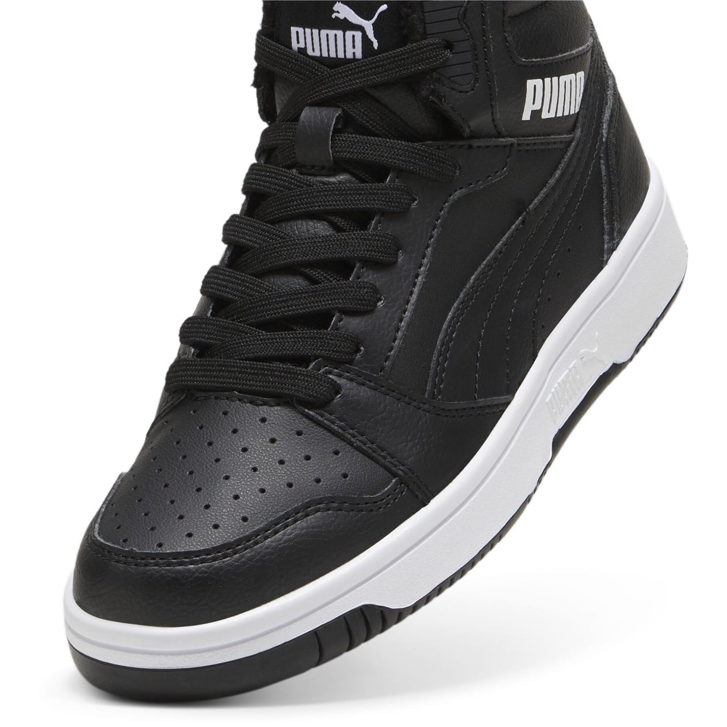 Puma rebound black sneakers best sale