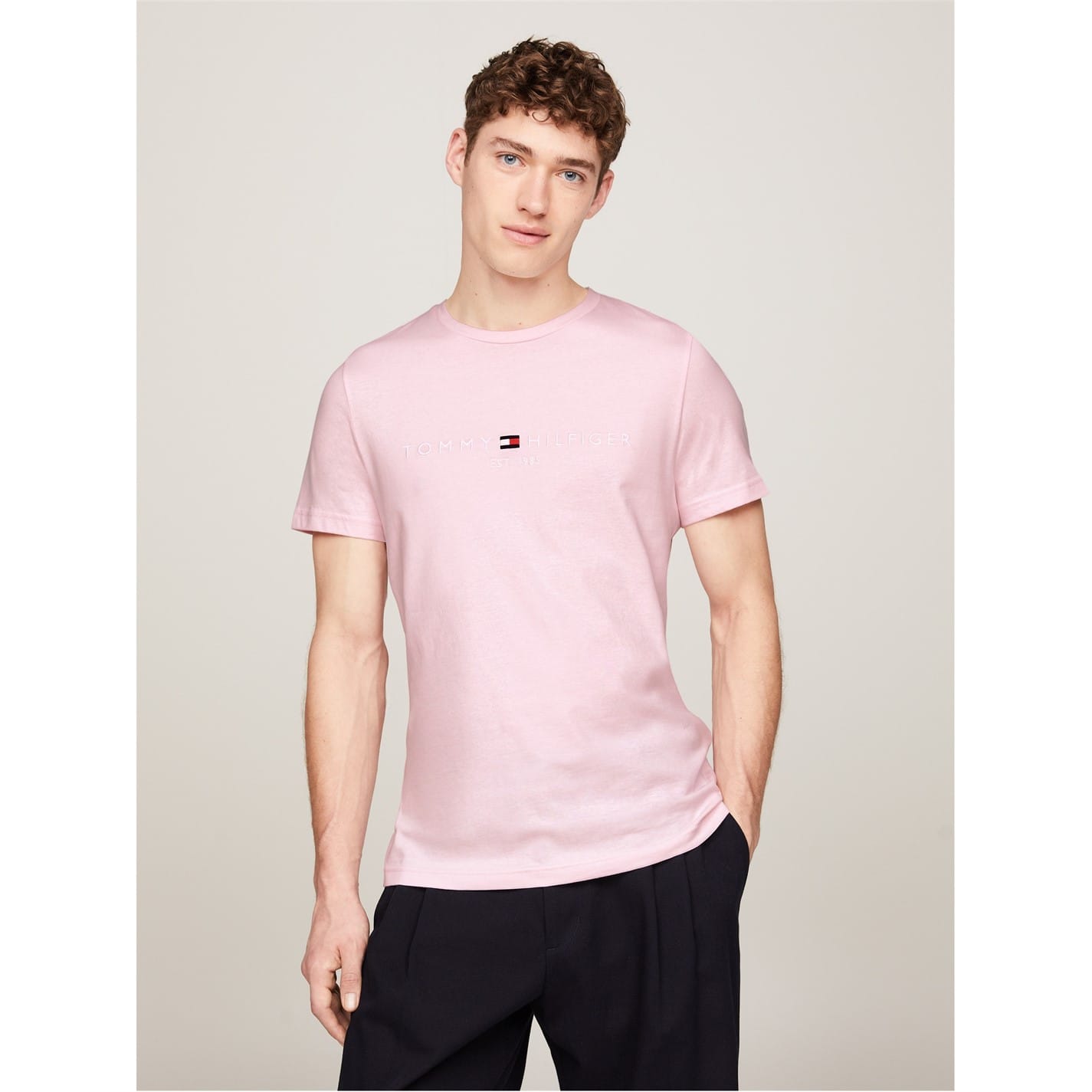 Pink tommy hilfiger t shirt hotsell