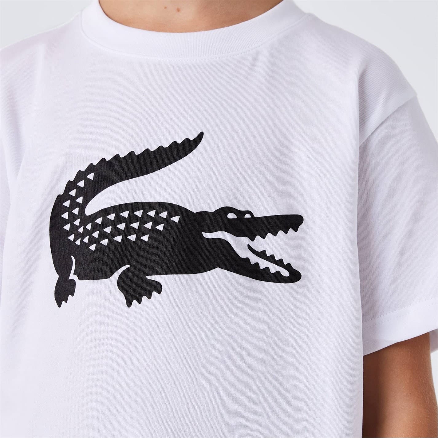 White Lacoste Large Logo T Shirt Get The Label