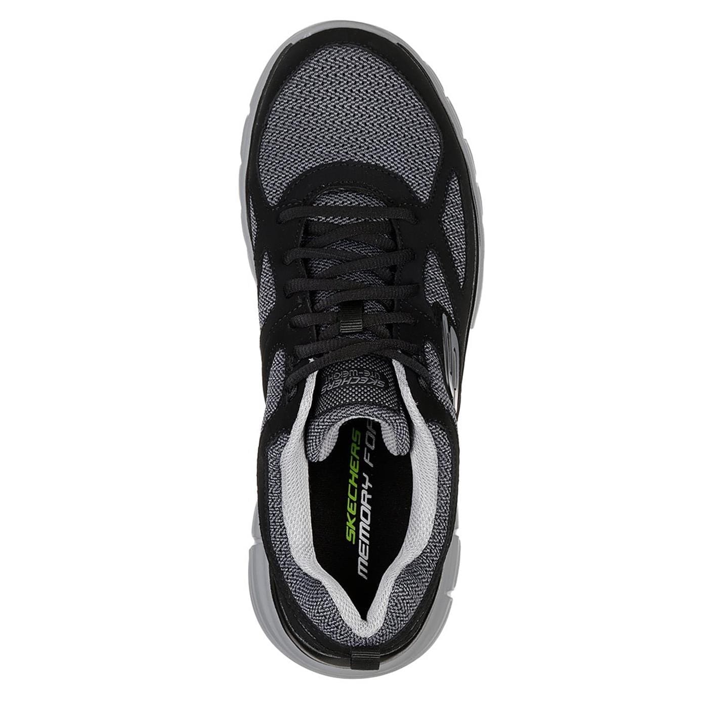 Black Skechers Mens Flex Burns Agoura Trainers Get The Label