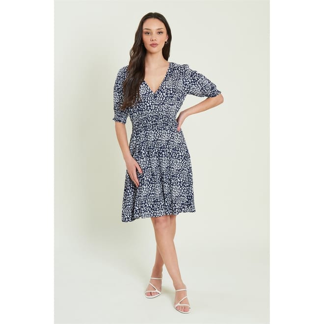 You V-Neck Midi A-Line Dress