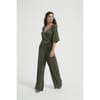 Crinkle V-Neck Wrap Jumpsuit