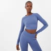 Womens Long Sleeve Seamless Crop Top