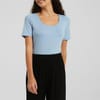 Scoop Neck Slim Fit Short Sleeve Bodysuit