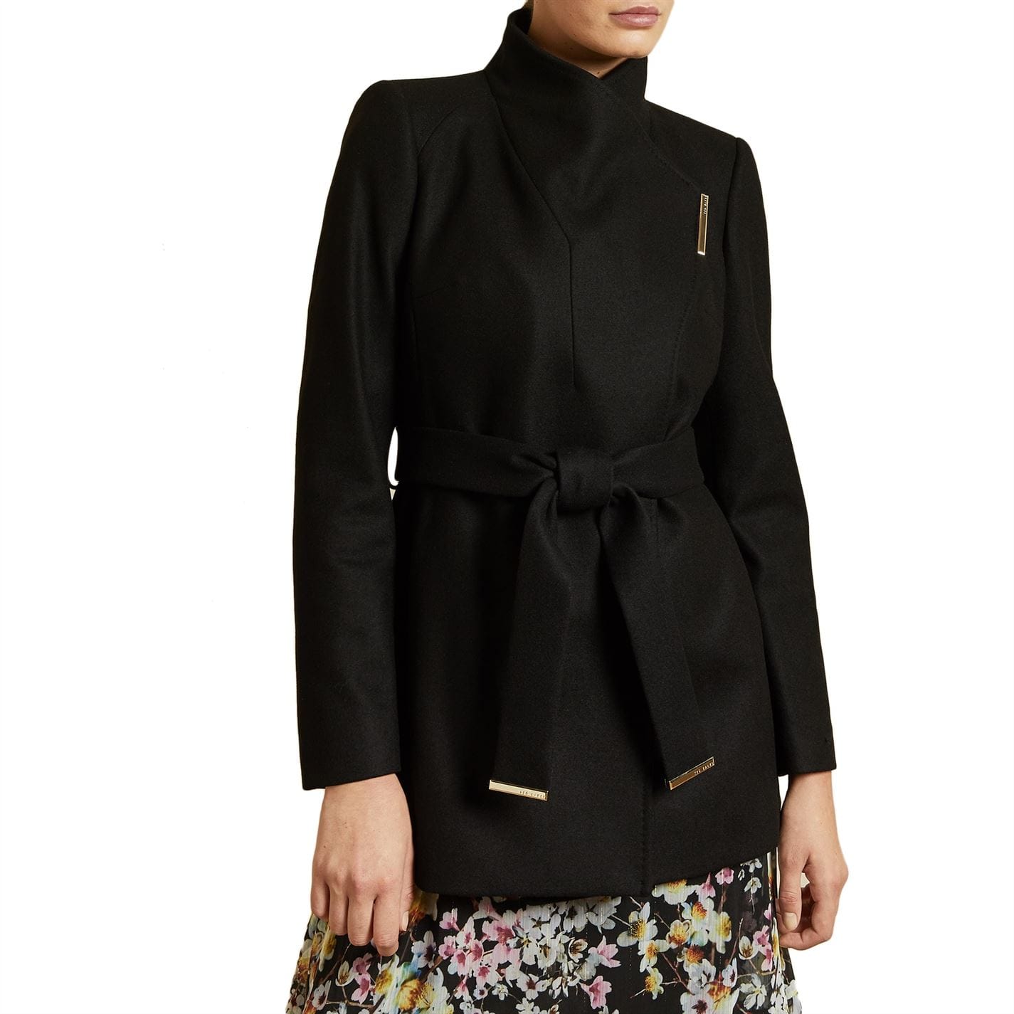 Black Ted Baker Wool Wrap Coat Get The Label