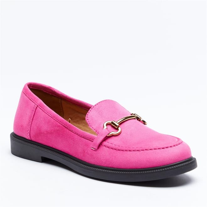 Faux Suede Chain Trim Loafer