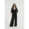 Crinkle V-Neck Wrap Jumpsuit