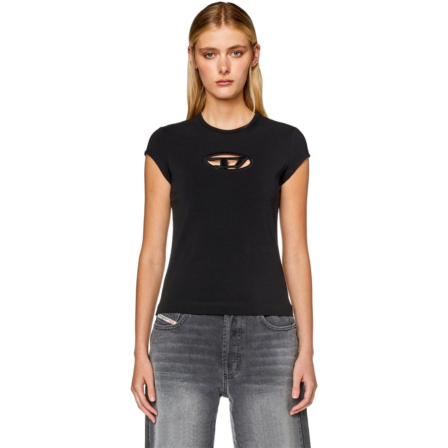 Black Diesel T Angie Oval D T-Shirt - Get The Label