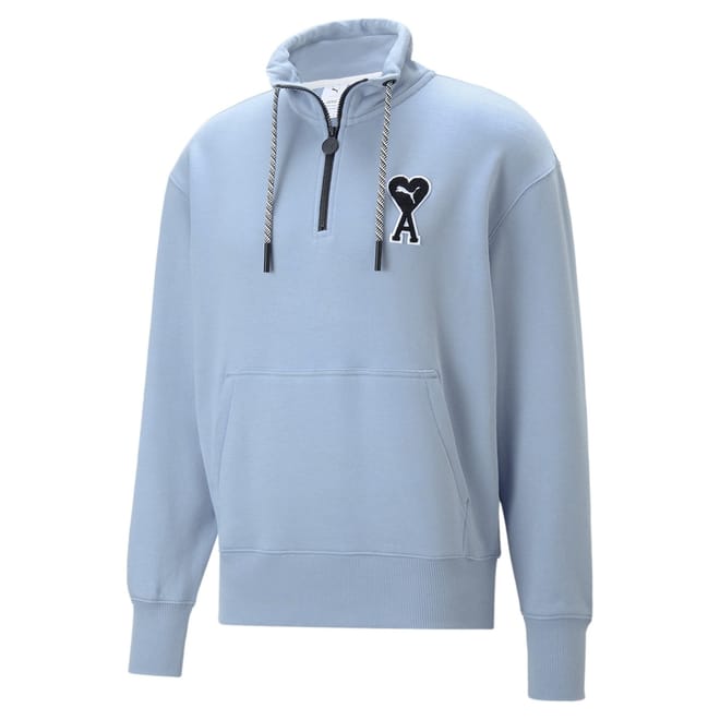 Zip Neck Relaxed Fit Long Sleeve Sweatshirt