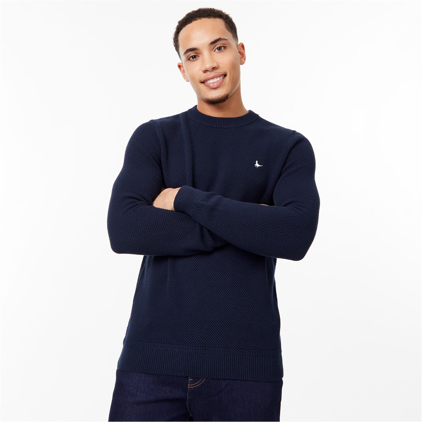 Jack Wills Stitch Crew Neck Jumper in Blue