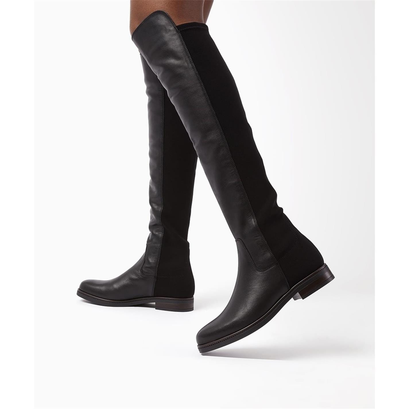 Dune black knee high boots best sale