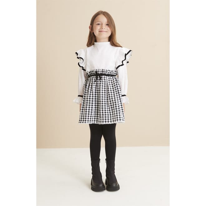 Frill High Neck Long Sleeve Blouse