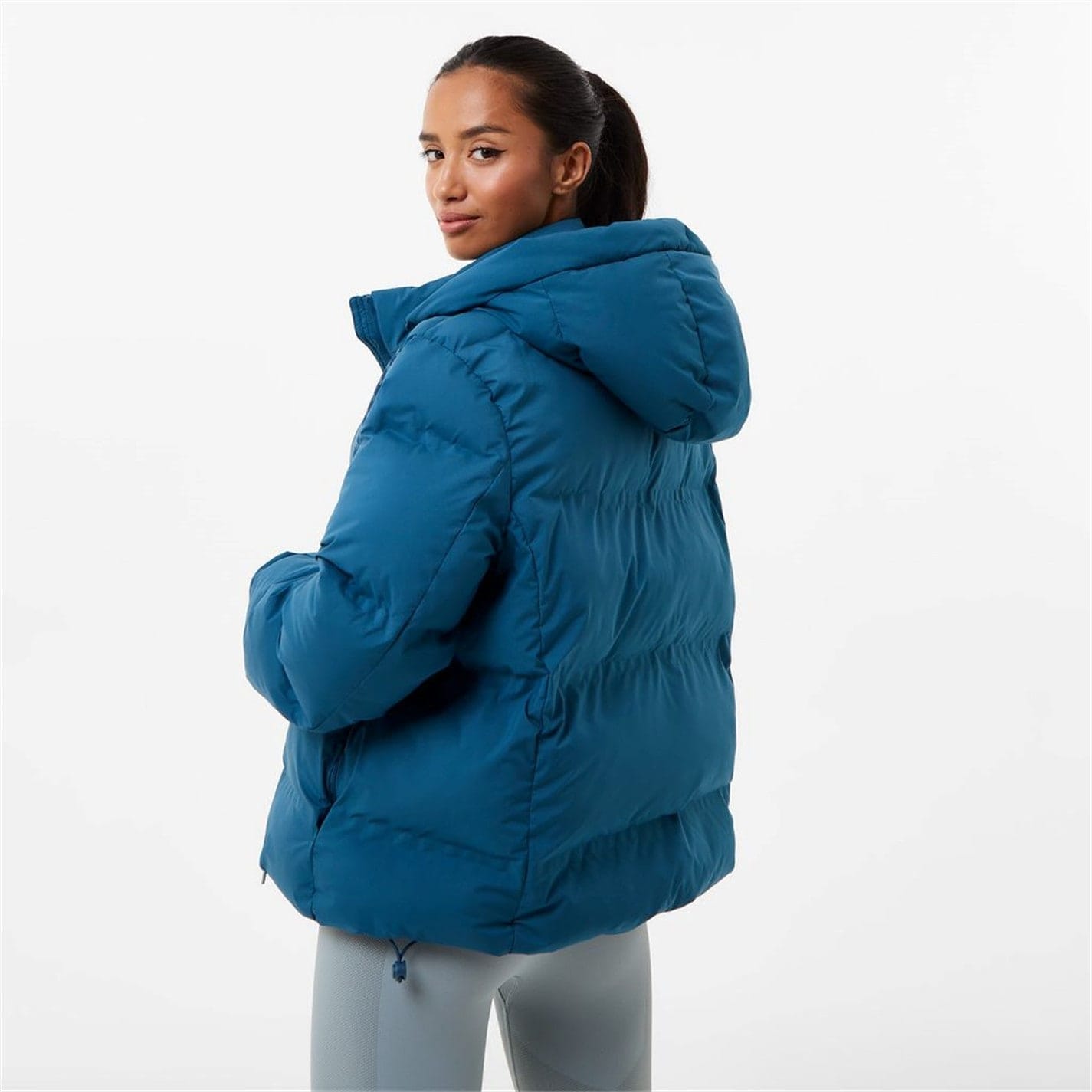 Blue Everlast Hooded Short Relaxed Fit Puffer Jacket Get The Label