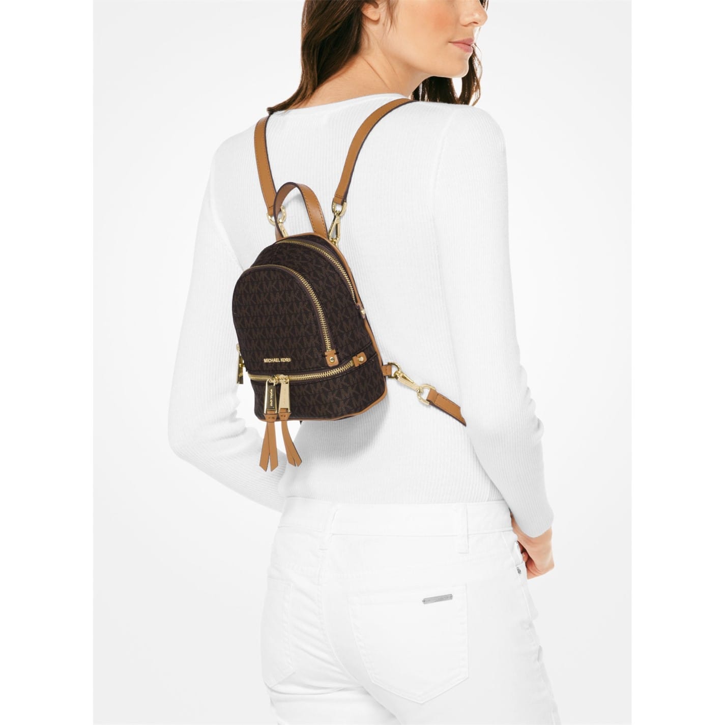 Brown Michael Kors Zip Backpack Get The Label