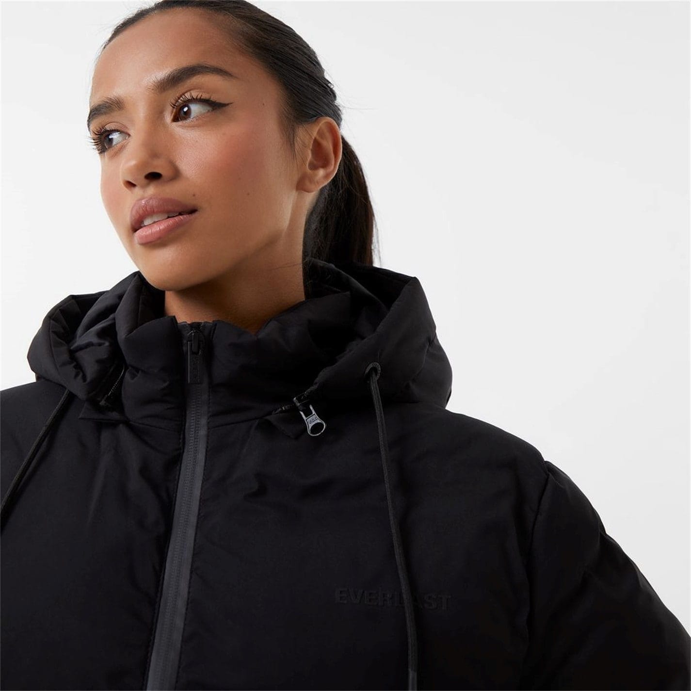 Black Everlast Hooded Relaxed Fit Puffer Jacket Get The Label