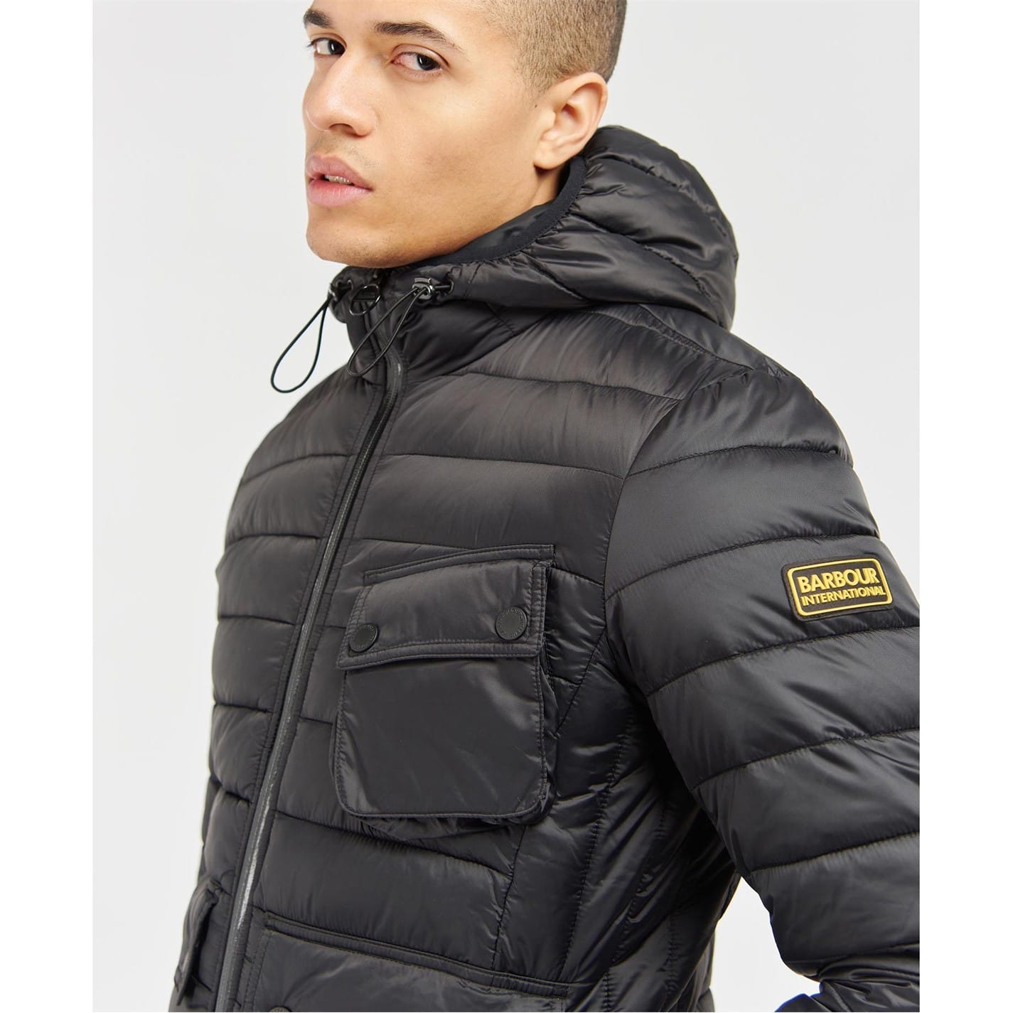 Mens barbour international quilted jacket online