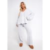 Grey Chunky Knit Cardigan  And  Trouser Set