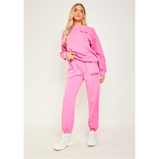 Pink Text Oversized Joggers