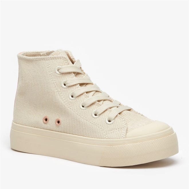 Girls Cord Hi Top Trainer
