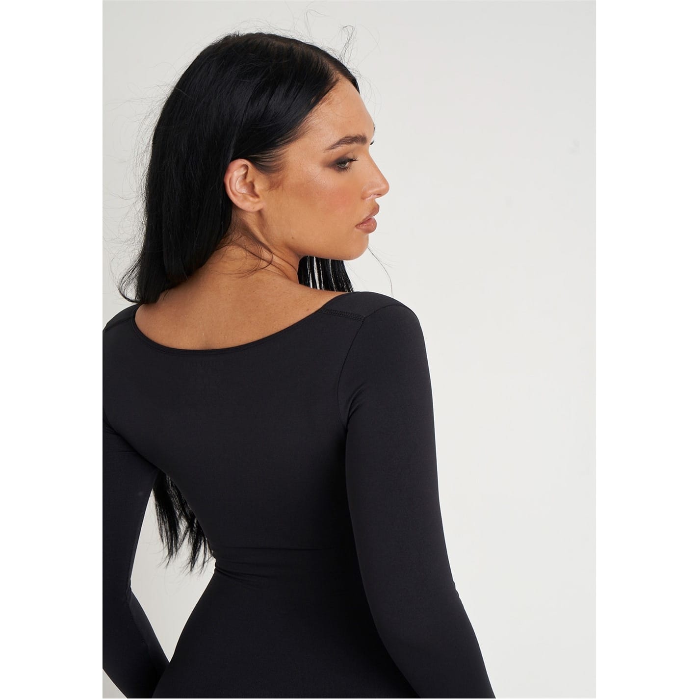 Black Missy Empire Black Seamless Long Sleeve Plunge