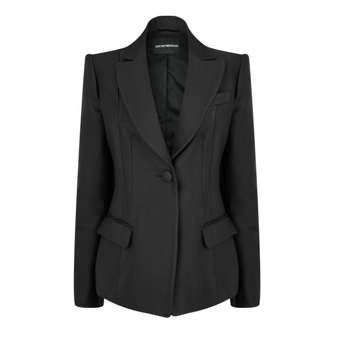 Solid Pattern Lapel Collared Blazer