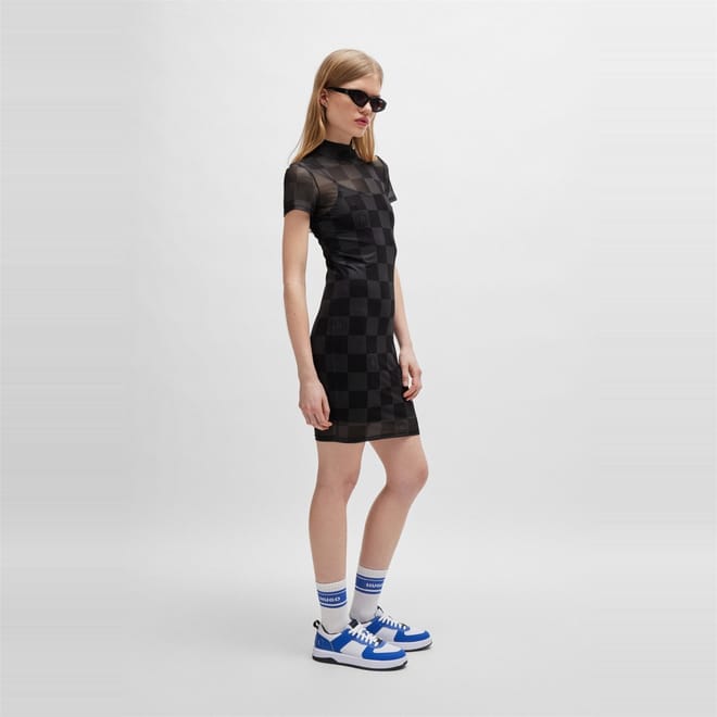 Mock Neck Mini Bodycon Dress