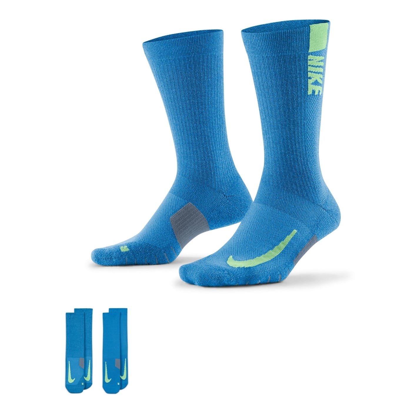 Blue Nike Multiplier Crew Running Socks 2 Pack Unisex Adults Get The Label