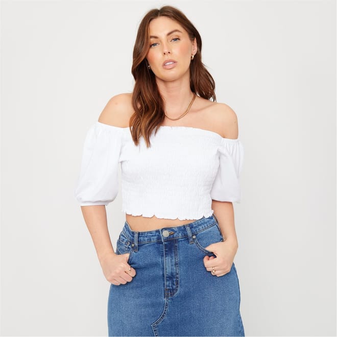 Puff Sleeve Off the Shoulder Blouse