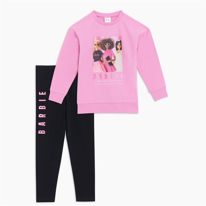 Barbie Crew Neck Long Sleeve Sweatshirt Legging Set
