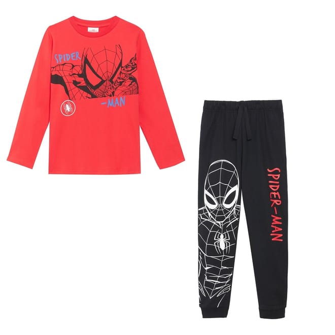 Spiderman Long Sleeve T-Shirt And Jogger Set Red Black