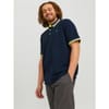 Mens Paulos Tipped Pique Short Sleeve Polo Shirt Plus Size
