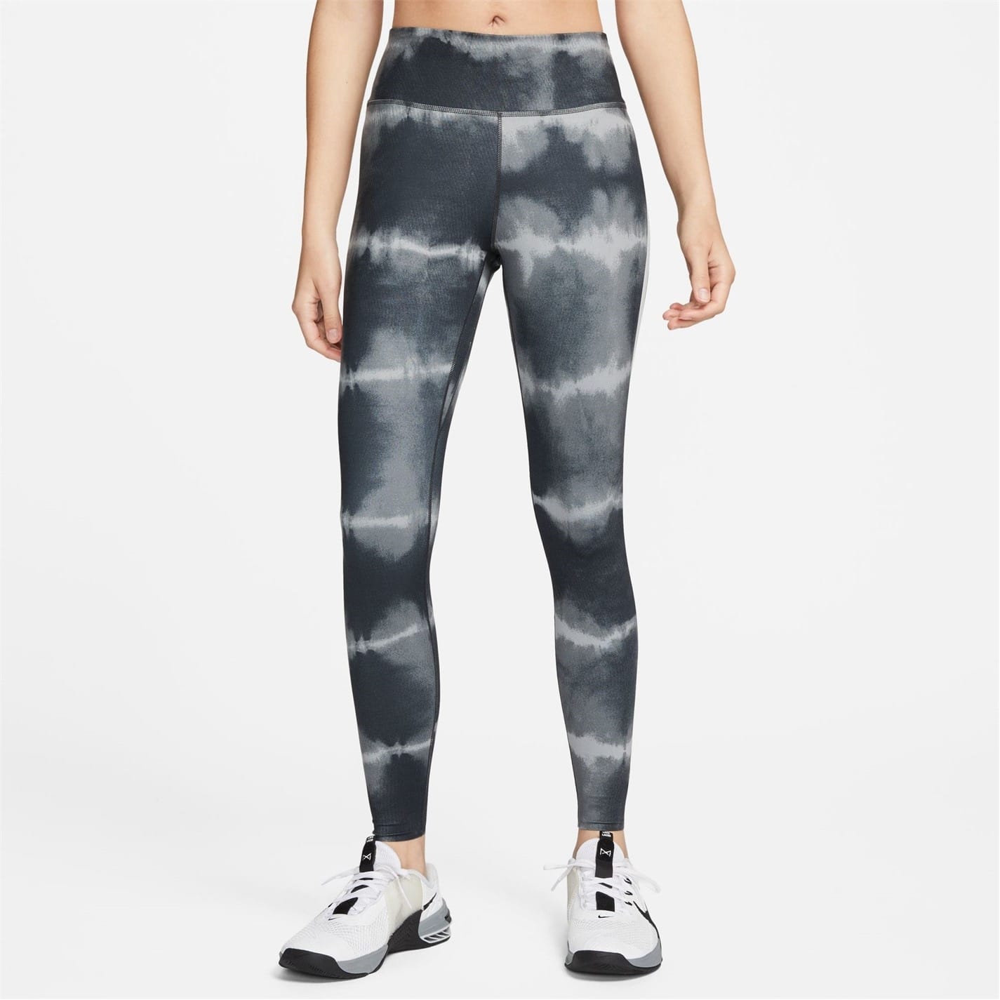 Black Nike Womens Dri Fit One Luxe Mid Rise Printed Training Leggings Get The Label