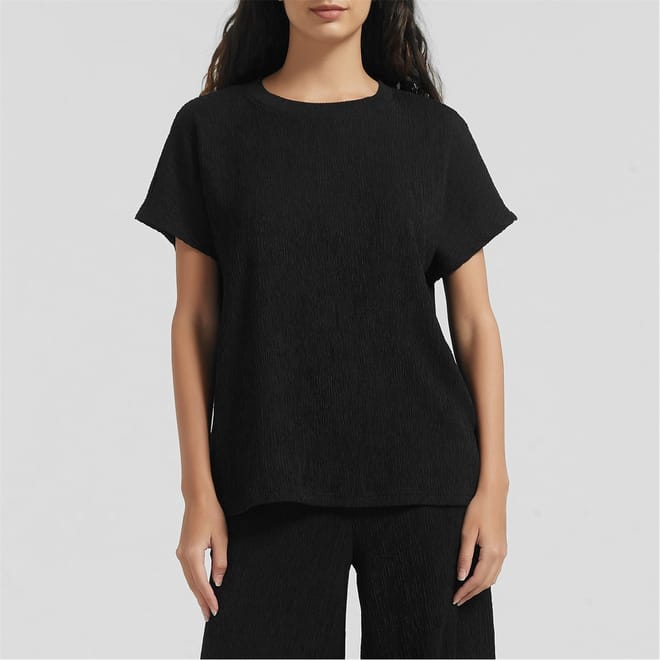 Crew Neck Short Sleeve T-Shirt Coord Pants Set